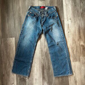 levi's 514 W34/L29 Men's Straight Leg Jeans -Dark Wash blue/ vintage levis